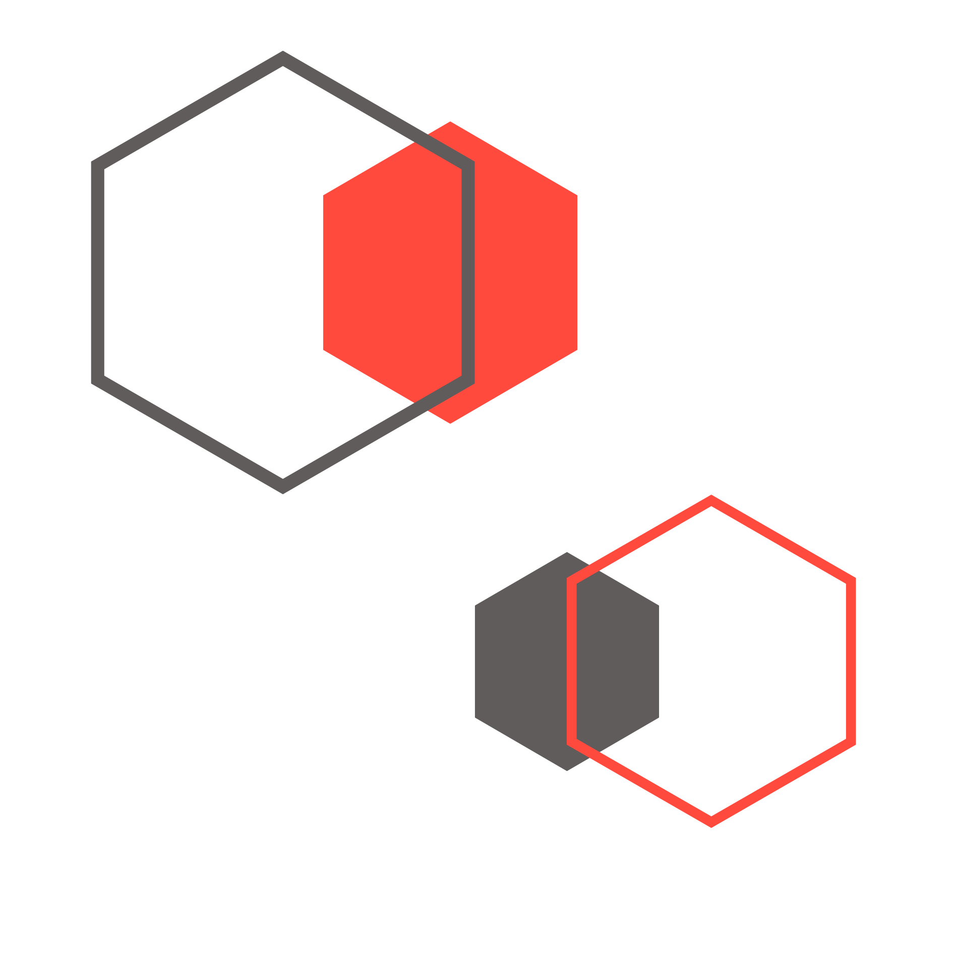 Design composé d'hexagone